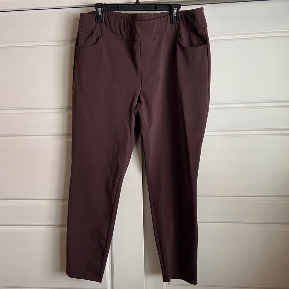 Susan Graver Brown ankle leggings